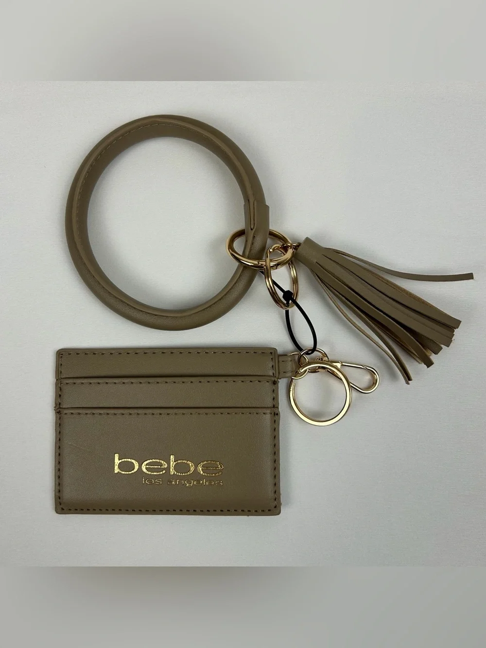 *NEW* Bebe Sophia Clutch Wristlet Purse w/ Crossbody Strap & Wallet Taupe